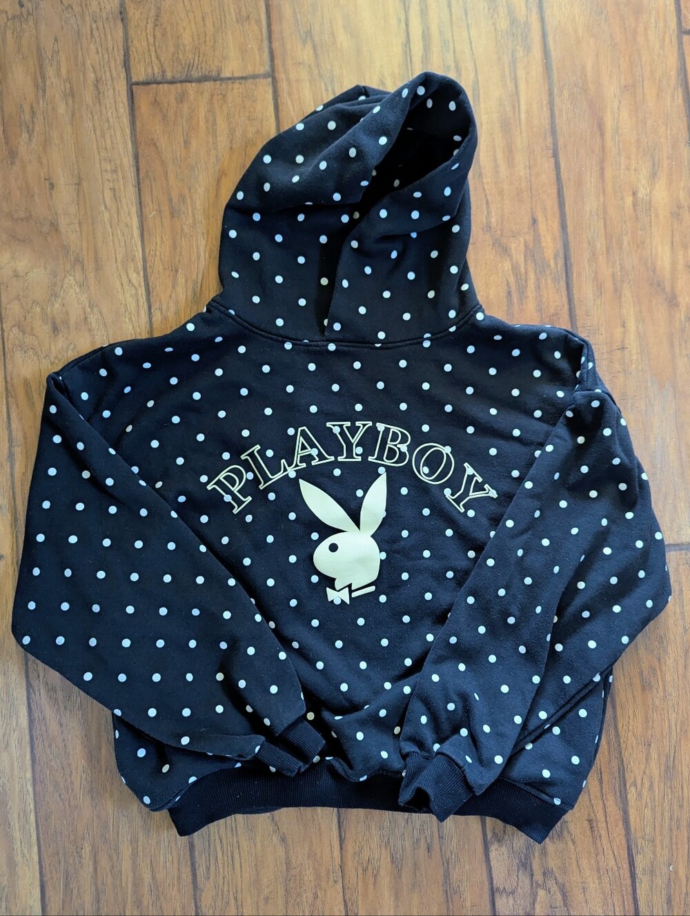 PLAYBOY Black Polka Dot Women's Hoodie